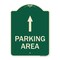 Signmission Parking Area with Ahead Arrow Heavy-Gauge Aluminum Architectural Sign, 24" x 18", G-1824-23468 A-DES-G-1824-23468 - alternate 1